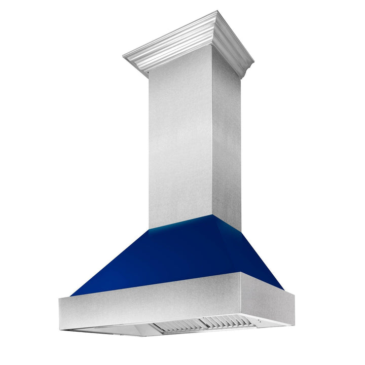 ZLINE KITCHEN AND BATH 8654BG30 ZLINE Ducted ZLINE DuraSnow Stainless Steel R Range Hood with Blue Gloss Shell Size: 30 Inch