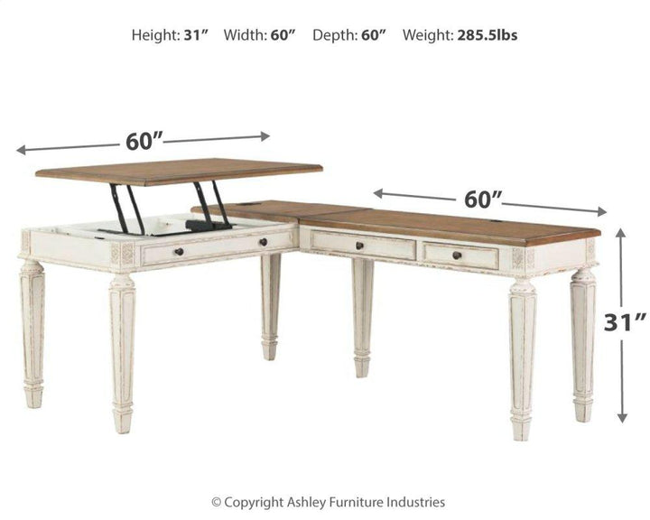 ASHLEY FURNITURE H743H2 Realyn 2-piece Home Office Lift Top Desk