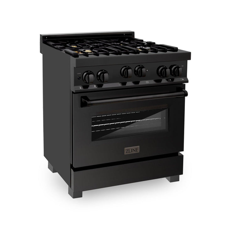 ZLINE KITCHEN AND BATH RGB24 ZLINE 24" 2.8 cu. ft. Range with Gas Stove and Gas Oven in Black Stainless Steel