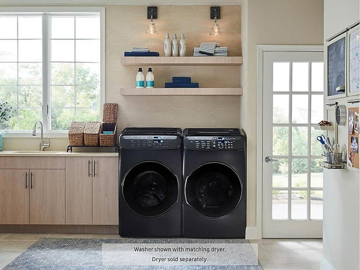 SAMSUNG WV55M9600AV 5.5 cu. ft. Smart Washer with FlexWash TM in Black Stainless Steel