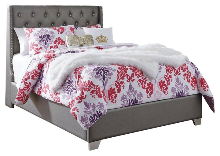 ASHLEY FURNITURE PKG007810 Full Upholstered Bed With Mirrored Dresser, Chest and 2 Nightstands