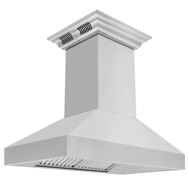 ZLINE KITCHEN AND BATH 597ICRNBT36 ZLINE Professional Island Mount Range Hood in Stainless Steel with Built-in CrownSound R Bluetooth Speakers Size: 36 Inch