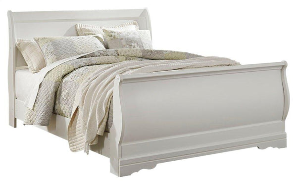 ASHLEY FURNITURE PKG002594 Queen Sleigh Bed With Mirrored Dresser, Chest and 2 Nightstands