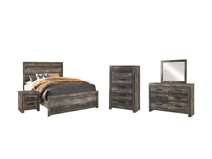 ASHLEY FURNITURE PKG005406 Queen Panel Bed With Mirrored Dresser, Chest and Nightstand