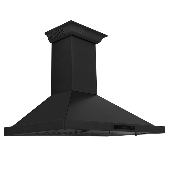 ZLINE KITCHEN AND BATH BSKBNCRNBT24 ZLINE Wall Mount Range Hood in Black Stainless Steel with Built-in CrownSound R Bluetooth Speakers Size: 24 Inch