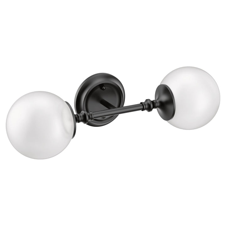 MOEN YB0562BL Colinet Matte black two globe bath light