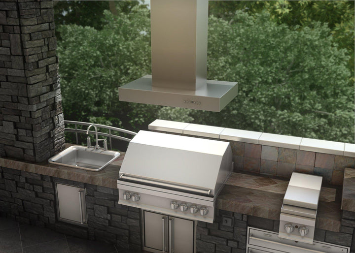 ZLINE KITCHEN AND BATH KECOMI30436 ZLINE Ducted Outdoor Island Mount Range Hood in Stainless Steel Size: 36 Inch