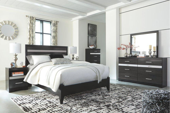 ASHLEY FURNITURE PKG007652 Queen Panel Bed With Mirrored Dresser, Chest and 2 Nightstands