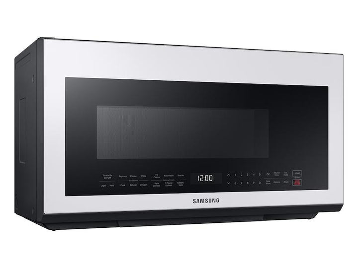 SAMSUNG ME21B706B12 Bespoke Over-the-Range Microwave 2.1 cu. ft. with Sensor Cooking in White Glass