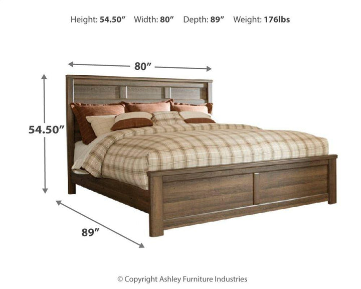 ASHLEY FURNITURE PKG004071 King Panel Bed With Mirrored Dresser and 2 Nightstands