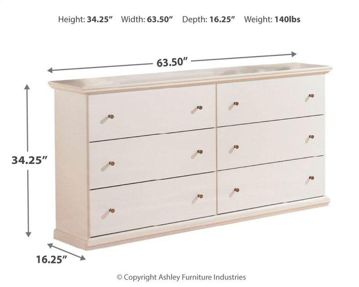 ASHLEY FURNITURE PKG002787 Queen Panel Bed With Mirrored Dresser, Chest and Nightstand