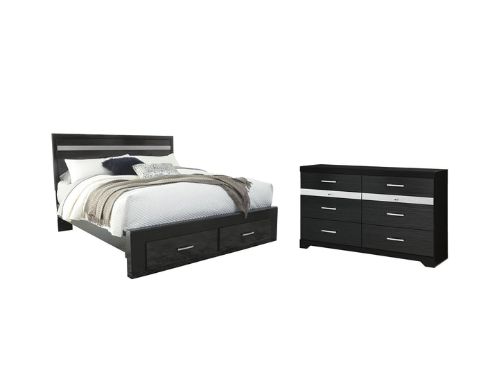 ASHLEY FURNITURE PKG007672 King Panel Bed With 2 Storage Drawers With Dresser