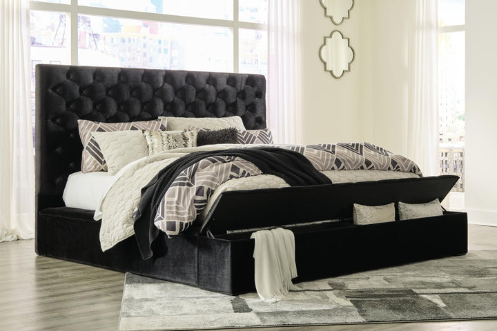 ASHLEY FURNITURE B758B15 Lindenfield California King Upholstered Storage Bed