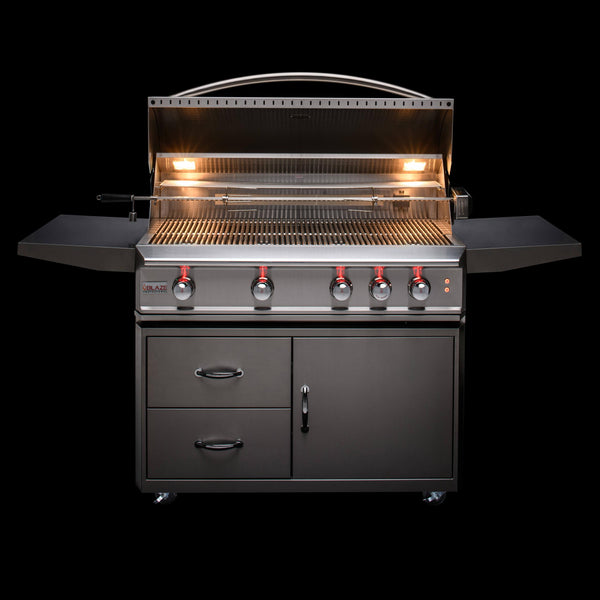 BLAZE GRILLS BLZ4PRONG Blaze Professional 44-Inch 4 Burner Built-In Gas Grill With Rear Infrared Burner, With Fuel Type - Natural Gas