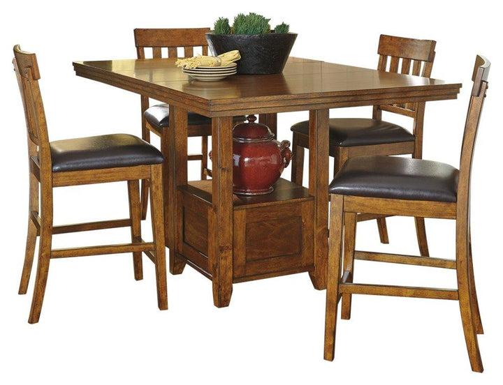 ASHLEY FURNITURE D594D1 Ralene Counter Height Dining Table and 4 Barstools