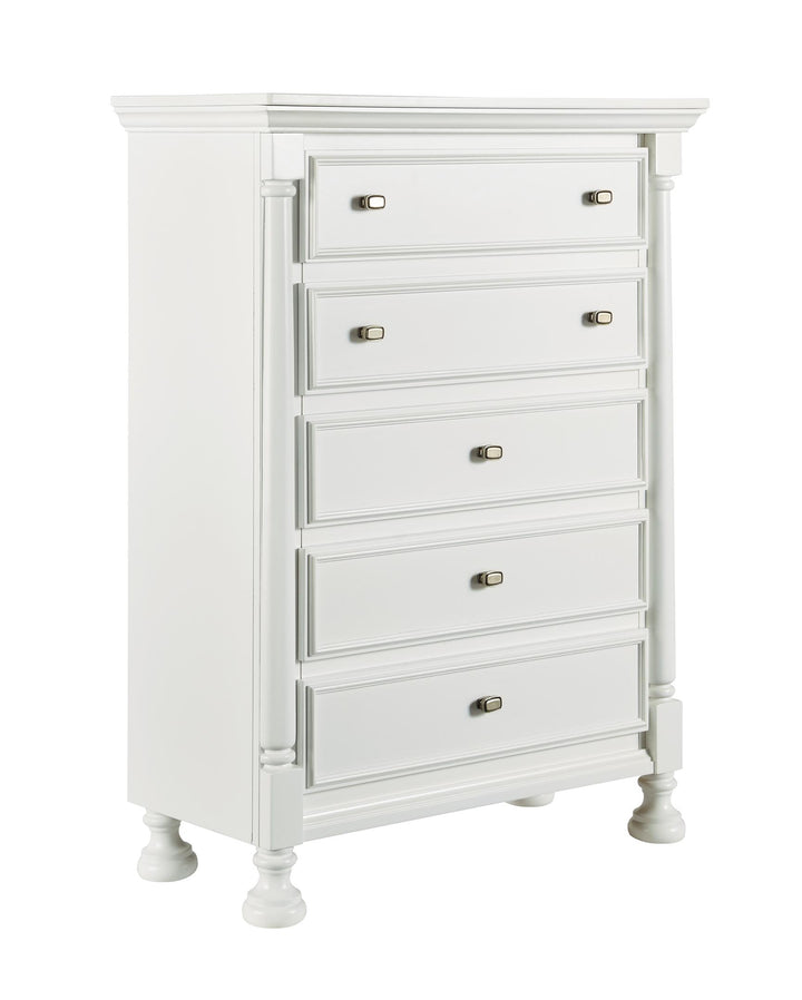 ASHLEY FURNITURE PKG005348 Twin Panel Bed With Mirrored Dresser and Chest