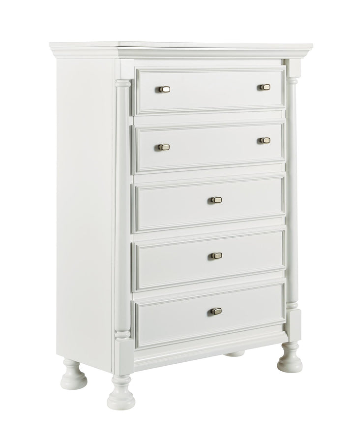 ASHLEY FURNITURE PKG005295 Queen Panel Headboard With Mirrored Dresser and Chest