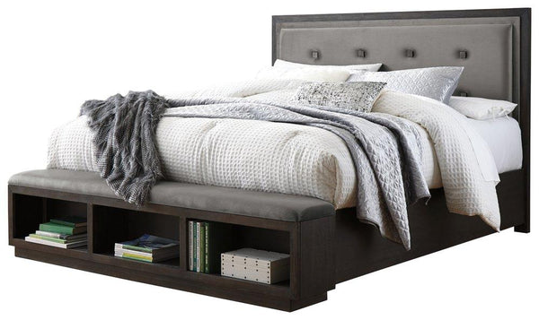 ASHLEY FURNITURE B731B8 Hyndell King Upholstered Panel Bed With Storage