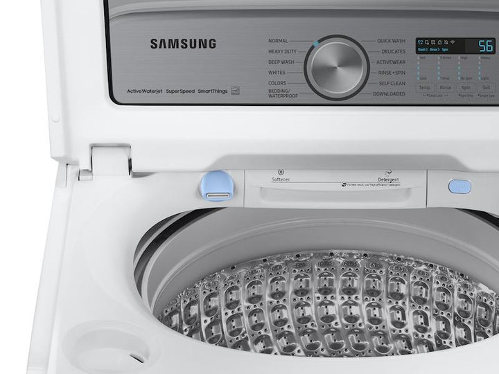 SAMSUNG WA51A5505AW 5.1 cu. ft. Smart Top Load Washer with ActiveWave TM Agitator and Super Speed Wash in White