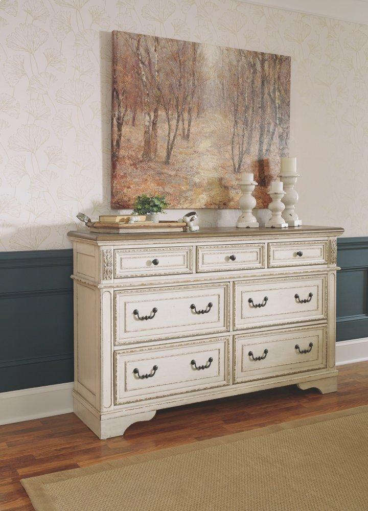 ASHLEY FURNITURE PKG006683 California King Upholstered Panel Bed With Dresser