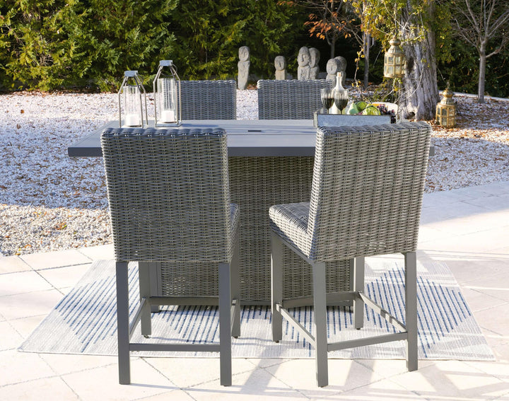 ASHLEY FURNITURE P520P1 Palazzo Outdoor Counter Height Dining Table With 4 Barstools