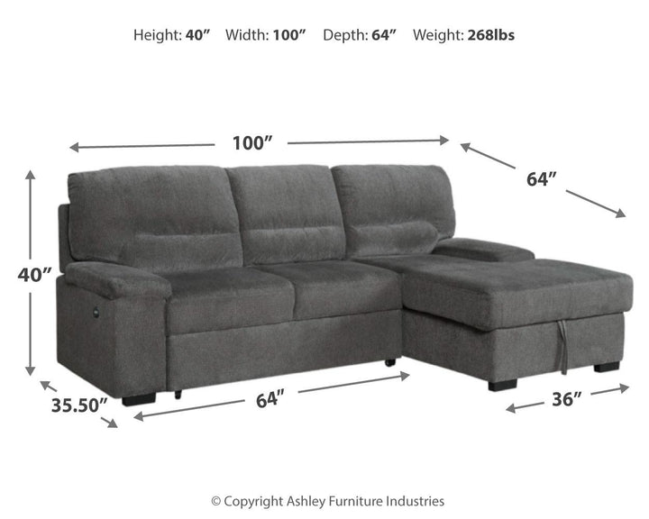 ASHLEY FURNITURE 74605S1 Yantis 2-piece Sleeper Sectional With Storage