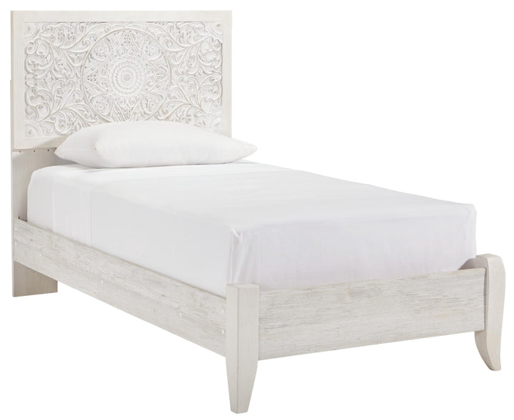 ASHLEY FURNITURE PKG002896 Twin Panel Bed With Mirrored Dresser, Chest and 2 Nightstands