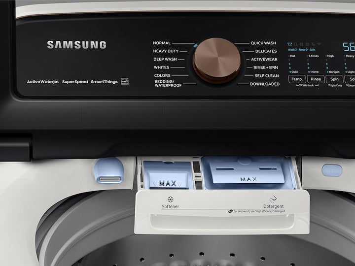 SAMSUNG WA55A7300AE 5.5 cu. ft. Extra-Large Capacity Smart Top Load Washer with Super Speed Wash in Ivory