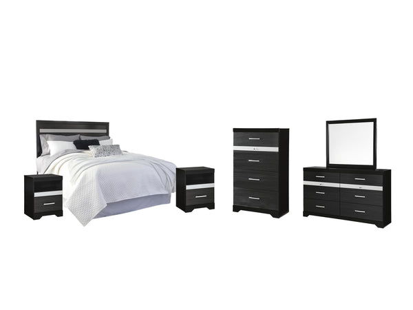 ASHLEY FURNITURE PKG007634 Queen/full Panel Headboard With Mirrored Dresser, Chest and 2 Nightstands