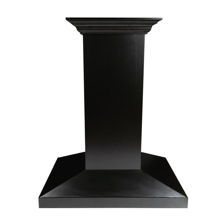 ZLINE KITCHEN AND BATH KBICC36 ZLINE Wooden Island Mount Range Hood in Black Size: 36 Inch