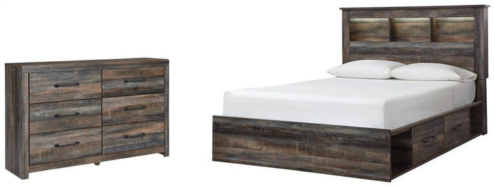 ASHLEY FURNITURE PKG003216 Queen Bookcase Bed With 4 Storage Drawers With Dresser