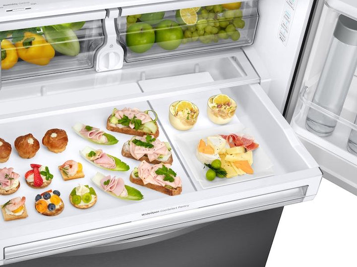 SAMSUNG RF28R6201SR 28 cu. ft. 3-Door French Door, Full Depth Refrigerator with CoolSelect Pantry TM in Stainless Steel