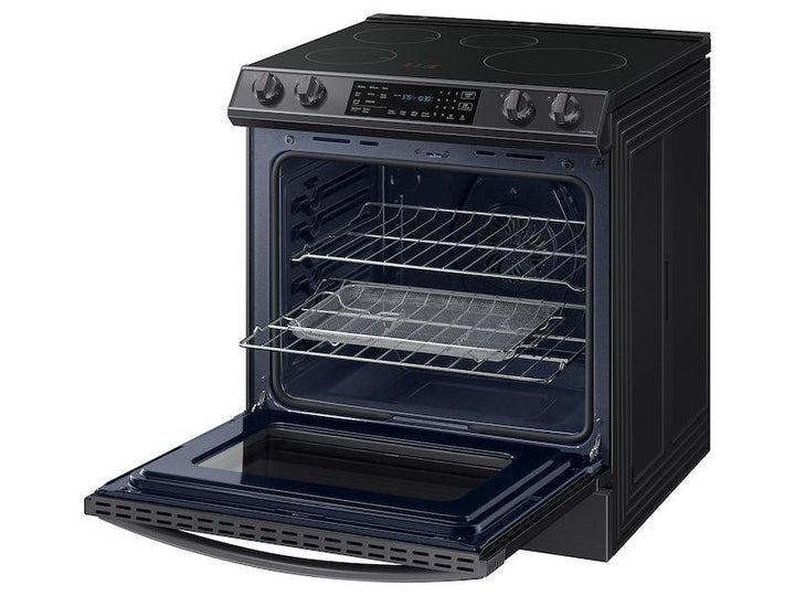 SAMSUNG NE63B8611SG 6.3 cu. ft. Smart Rapid Heat Induction Slide-in Range with Air Fry & Convection+ in Black Stainless Steel