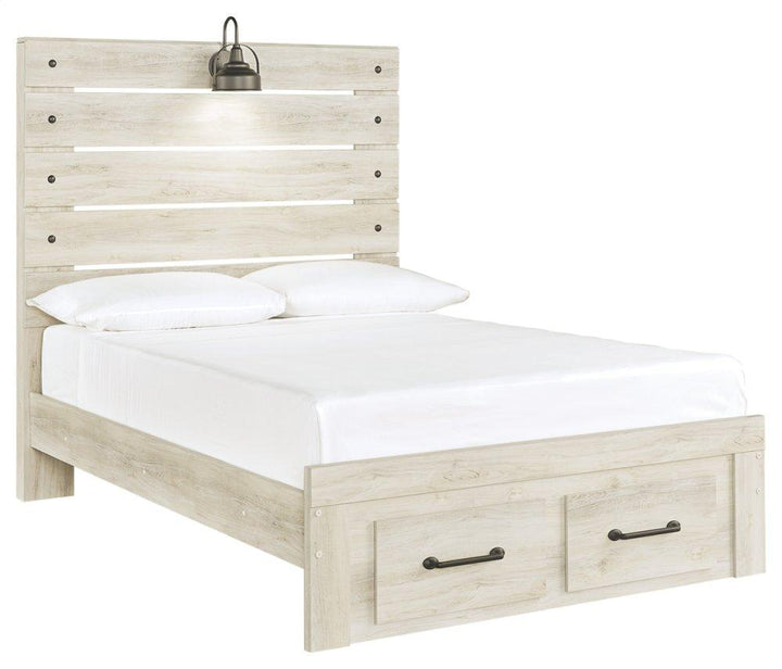 ASHLEY FURNITURE PKG003052 Full Panel Bed With 2 Storage Drawers With Mirrored Dresser and Chest