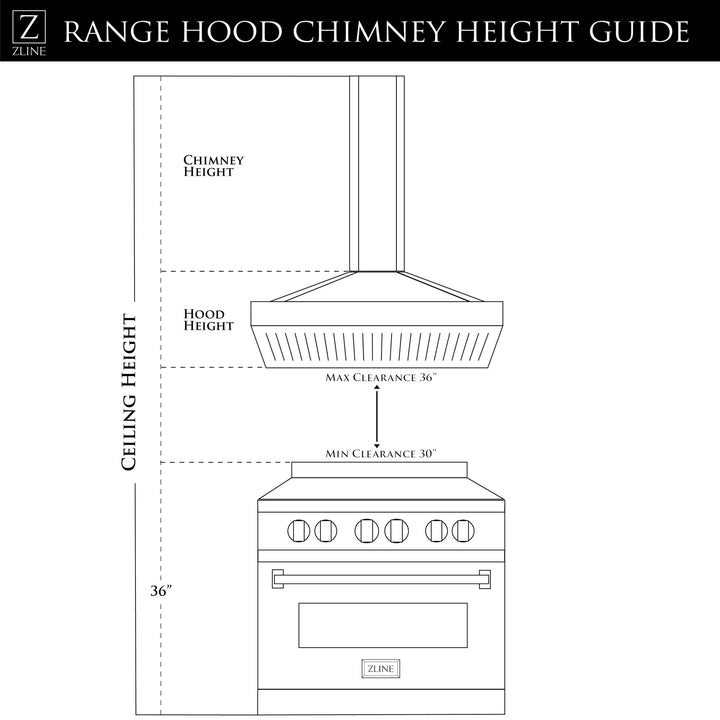 ZLINE KITCHEN AND BATH GL14I30 ZLINE Convertible Vent Island Mount Range Hood in Stainless Steel & Glass Size: 30 inch