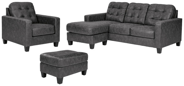 ASHLEY FURNITURE PKG002375 Sofa Chaise, Chair, and Ottoman