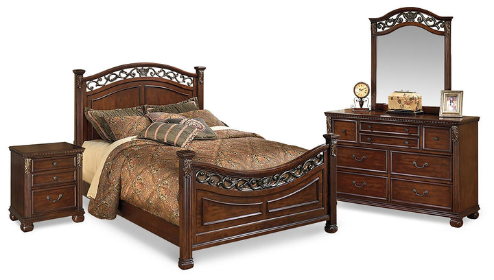 ASHLEY FURNITURE PKG014114 Queen Panel Bed With Mirrored Dresser and Nightstand