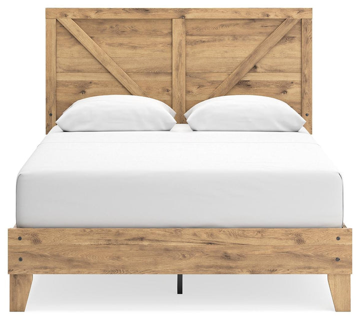 ASHLEY FURNITURE EB2712B3 Larstin Queen Crossbuck Panel Platform Bed
