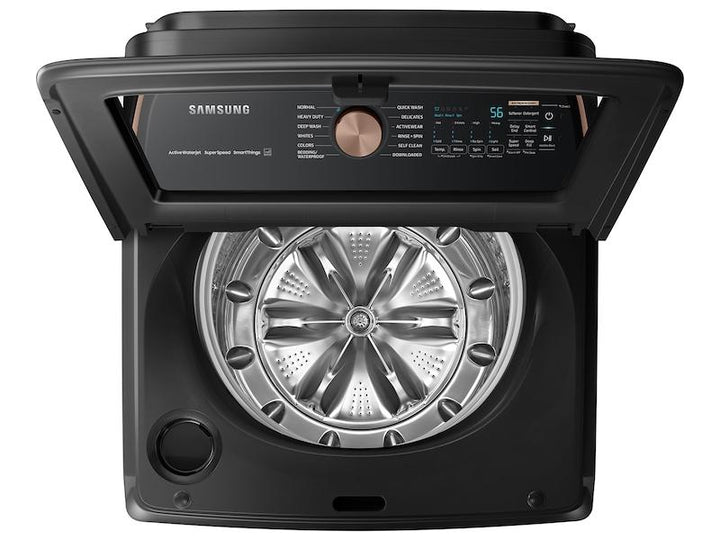 SAMSUNG WA55A7700AV 5.5 cu. ft. Extra-Large Capacity Smart Top Load Washer with Auto Dispense System in Brushed Black