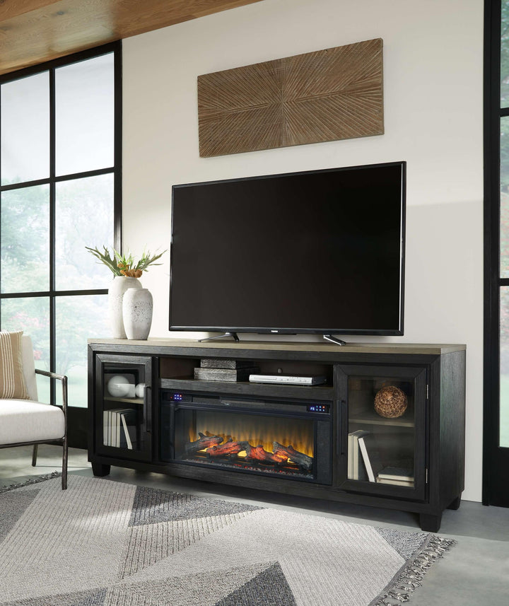 ASHLEY FURNITURE W989W1 Foyland 83" TV Stand With Electric Fireplace