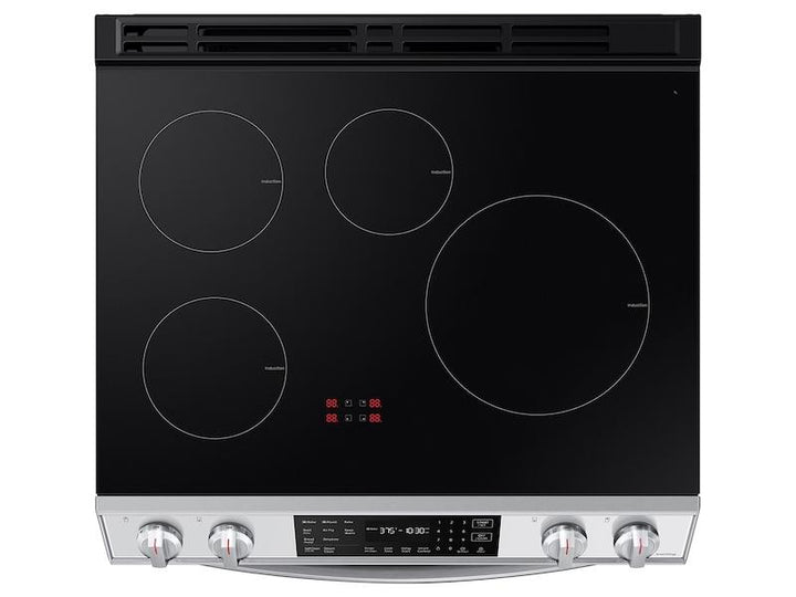 SAMSUNG NE63BB861112AA Bespoke 6.3 cu. ft. Smart Rapid Heat Induction Slide-in Range with Air Fry & Convection+ in White Glass