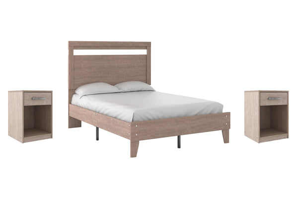 ASHLEY FURNITURE PKG012227 Full Panel Platform Bed With 2 Nightstands