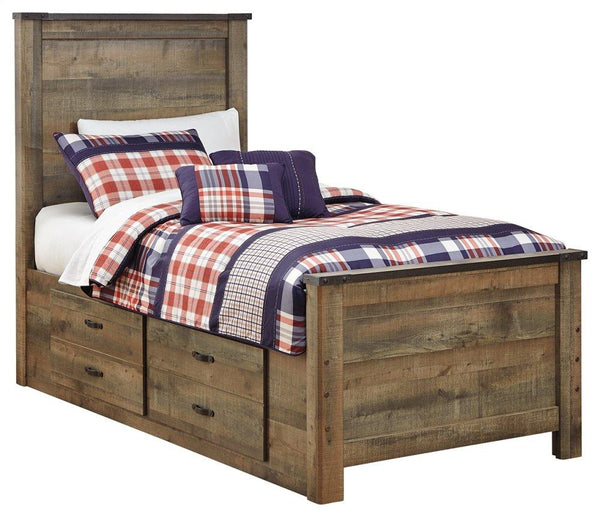 ASHLEY FURNITURE B446B15 Trinell Twin Panel Bed With 2 Storage Drawers