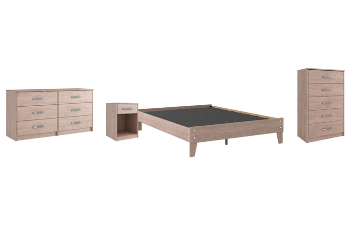 ASHLEY FURNITURE PKG009234 Queen Platform Bed With Dresser, Chest and Nightstand