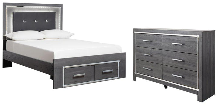 ASHLEY FURNITURE PKG003612 Full Panel Bed With 2 Storage Drawers With Dresser