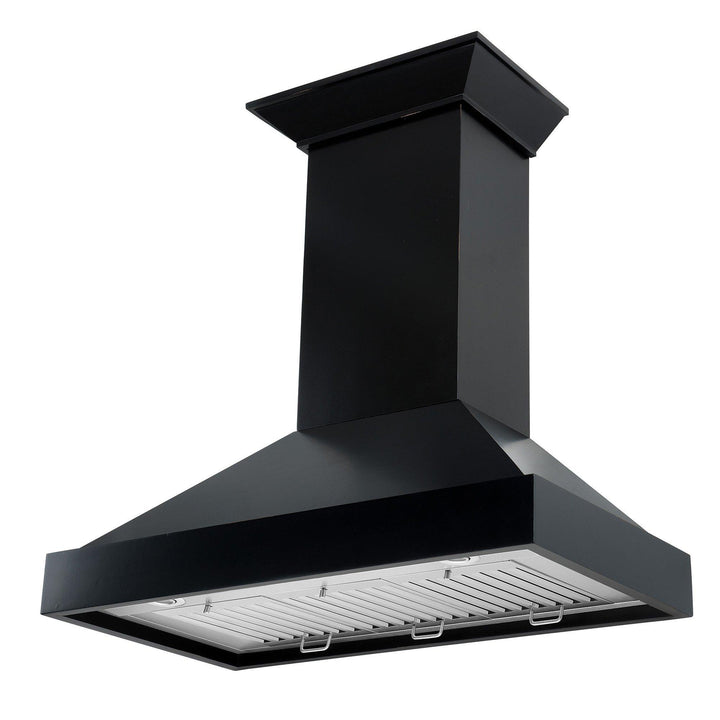 ZLINE KITCHEN AND BATH KBCC30 ZLINE Convertible Vent Wooden Wall Mount Range Hood in Black Size: 30 inch