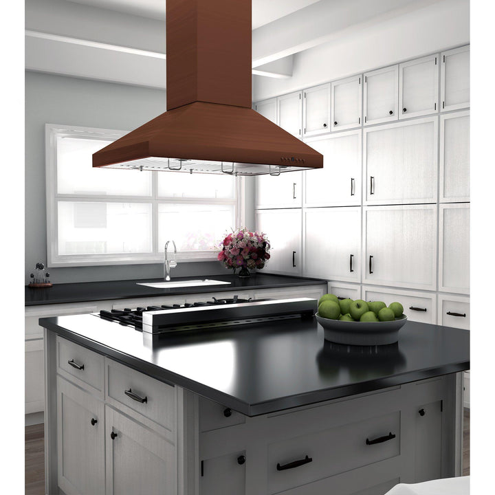 ZLINE KITCHEN AND BATH 8KL3IC36 ZLINE 36" Designer Series Copper Island Mount Range Hood