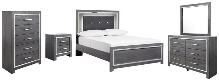 ASHLEY FURNITURE PKG003610 Full Panel Bed With Mirrored Dresser, Chest and Nightstand