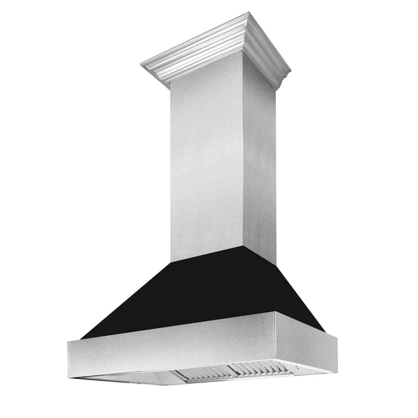 ZLINE KITCHEN AND BATH 8654BLM30 ZLINE Ducted ZLINE DuraSnow Stainless Steel R Range Hood with Black Matte Shell Size: 30 Inch