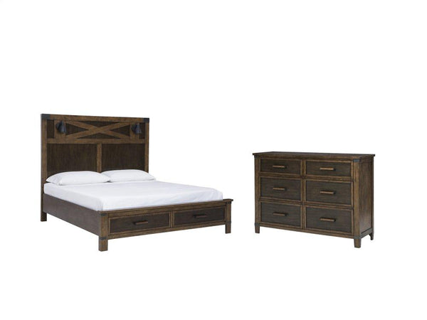 ASHLEY FURNITURE PKG008380 California King Panel Bed With Mirrored Dresser